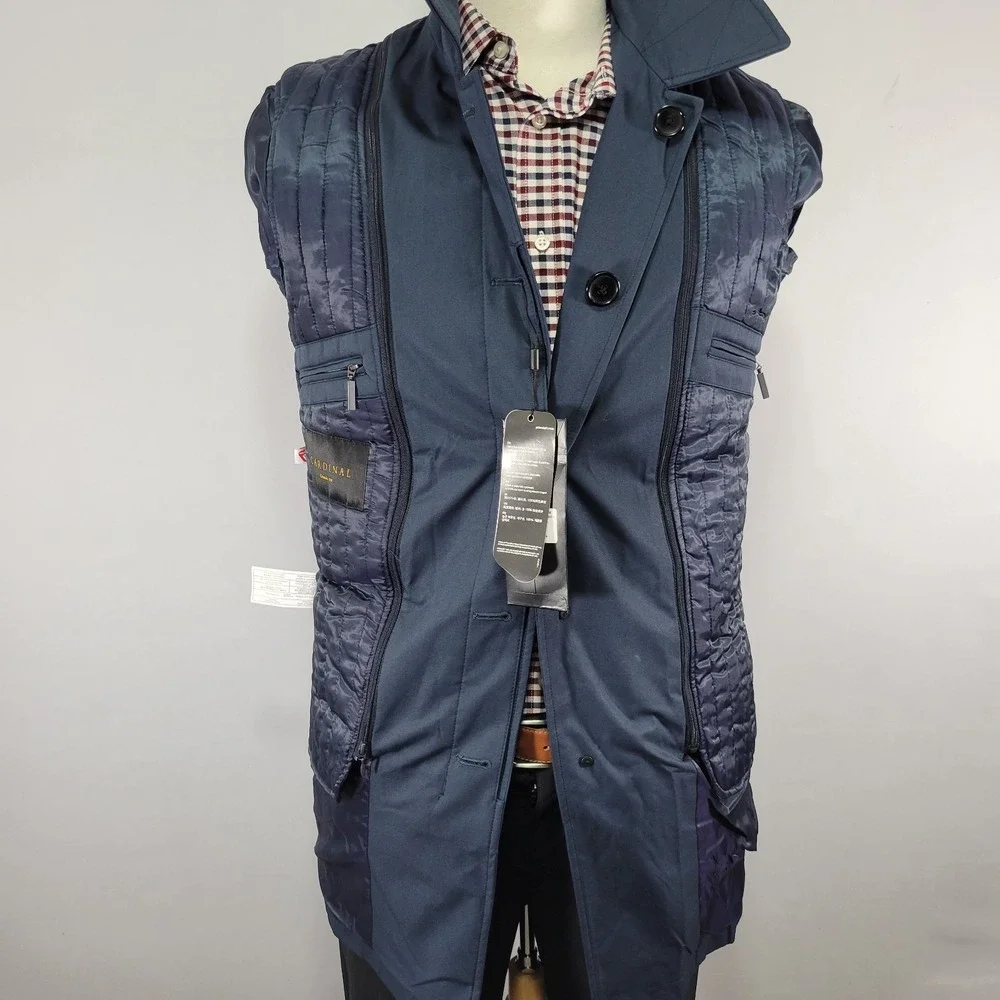 Cardinal Canada 1938 Men's Overcoat Rain Jacket Navy Blue 38R NEW‎